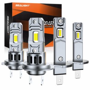 SEALIGHT S2S H1 H7 140W 6500K White IP68 LED Headlight Bulbs Combo
